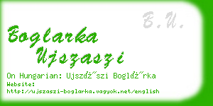 boglarka ujszaszi business card